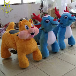 Hansel happy rides on animal motorized plush toy rides for park proveedor
