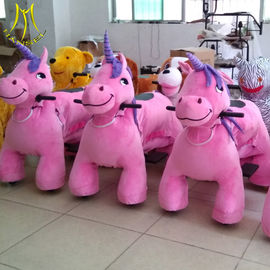 Hansel animal coin operated horse for shopping mall plush horse toy on wheels proveedor
