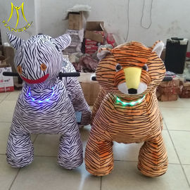 Hansel  shopping mall plush coin operated happy rides on animal plush riding zebra proveedor