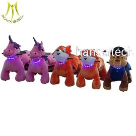 Hansel  plush stuffed electric battery power ride animals on wheels proveedor