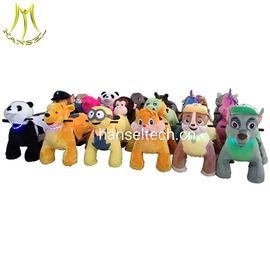 Hansel  plush stuffed electric battery power ride animals on wheels proveedor