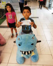 Hansel shopping mall kids and adult battery operated motorized plush riding animals proveedor