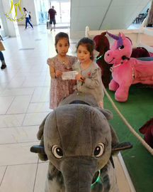 Hansel shopping mall kids and adult battery operated motorized plush riding animals proveedor